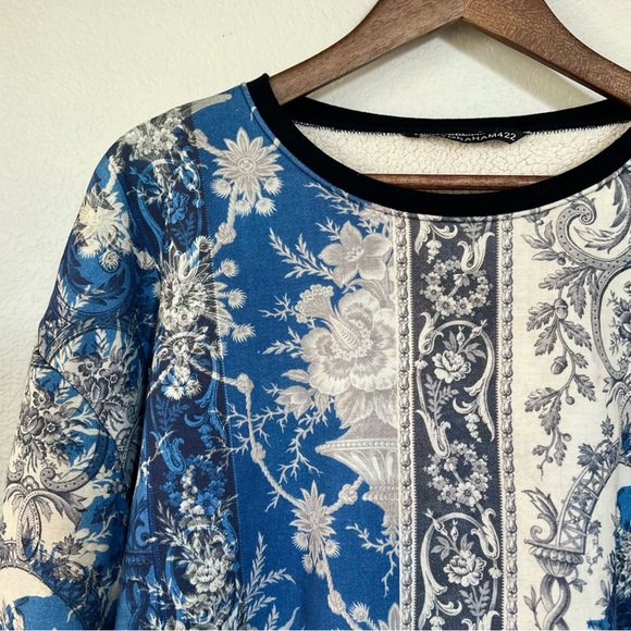 GARYGRAHAM422 XXL XL L Unisex Fleece Lined Patched Seeatshirt • Floral Print - Picture 2 of 12